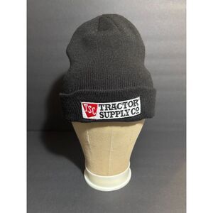 Tractor Supply Co TSC Knit Beanie Winter Hat Black Cuffed One Size